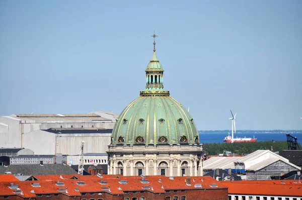 Grüne Kuppel Der Frederik Kirche Oder Der Marmorkirche Von Kopenhagen — Stockfoto