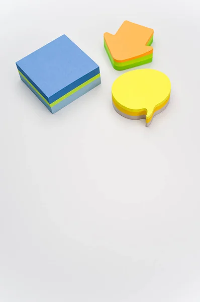 Feuilles Notes Collantes Colorées Pour Messagerie Les Notes Sur Fond — Photo