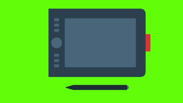 Grafik Tablet Green Screen Animation Für Vfx — Stockvideo