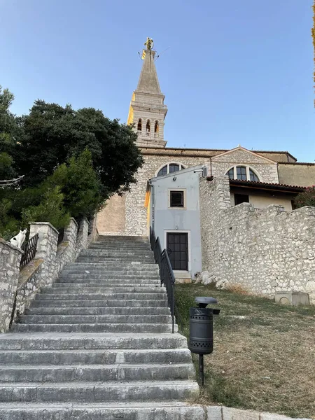 Primo Piano Della Chiesa Sant Eufemia Rovigno Croazia — Foto Stock