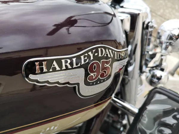 Opi Olaszország Oct 2021 Közelkép Egy Harley Davidson Logóról Egy — Stock Fotó