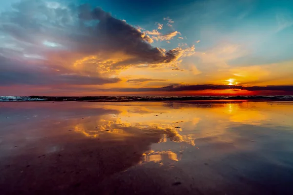 Ein Malerischer Blick Auf Einen Sonnenuntergang Der Ostseeküste Litauen — Stockfoto