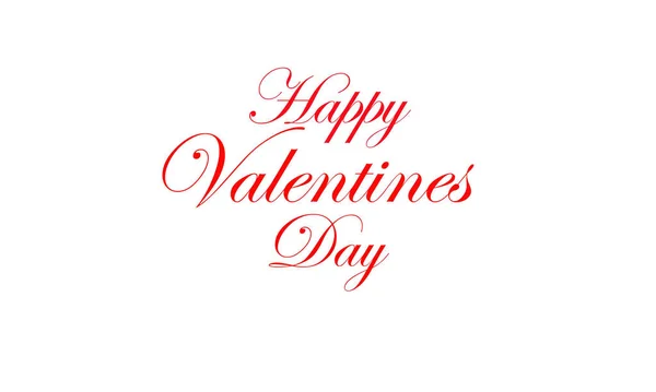 Šťastný Valentýn Červený Text Izolovaný Bílém Pozadí — Stock fotografie