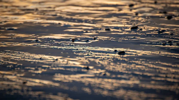 Primo Piano Sabbia Che Riflette Luce Del Sole — Foto Stock