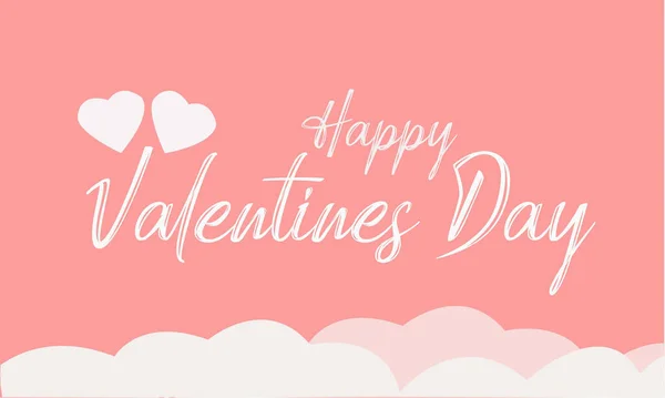 Feliz Día San Valentín Texto Blanco Corazones Nubes Aislados Sobre —  Fotos de Stock