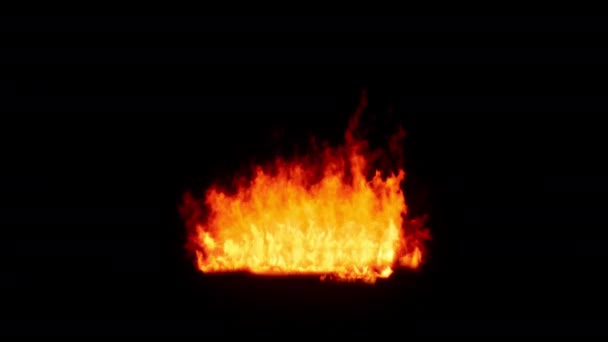 黑暗中黑色背景下的红色火焰 — 图库视频影像