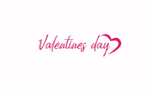 Feliz Día San Valentín Texto Rosa Corazón Aislado Sobre Fondo — Foto de Stock