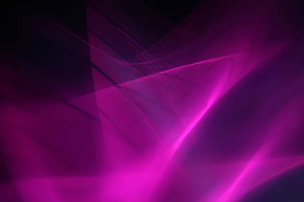 Incredibile Riflesso Rosa Neon Strati Luce Sfondo Nero — Foto Stock