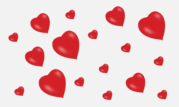 Uma Ilustração Balões Coração Vermelho Isolados Fundo Branco — Fotografia de Stock