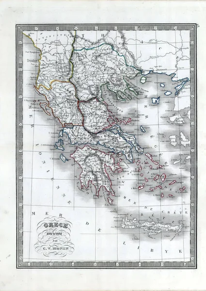 Mapa Vintage Século Bom Para Geografia História — Fotografia de Stock