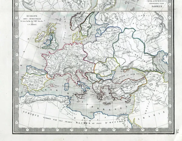 Xviii Xix Wieczna Mapa Rocznika Dobre Dla Geografii Historii — Zdjęcie stockowe