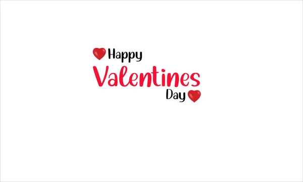 Feliz Día San Valentín Texto Rojo Negro Corazones Aislados Sobre —  Fotos de Stock
