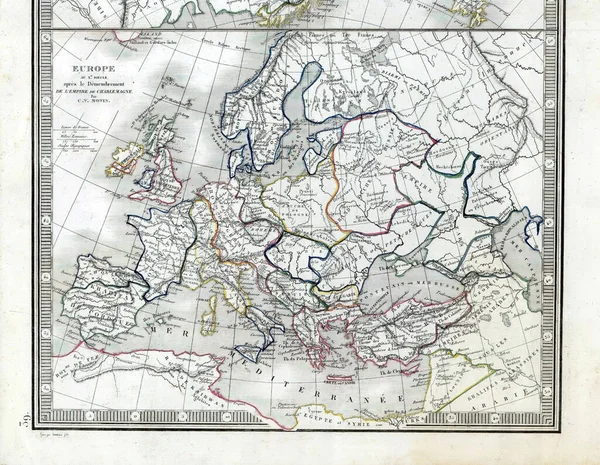 Mapa Vintage Século Bom Para Geografia História — Fotografia de Stock