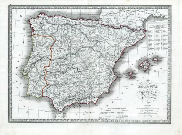 Mapa Vintage Del Siglo Bueno Para Geografía Historia —  Fotos de Stock