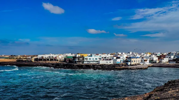 Klein Vissersdorpje Aan Atlantische Oceaan Fuerteventura Genaamd Cotillo — Stockfoto