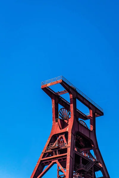 Μια Κάθετη Λήψη Του Βιομηχανικού Συγκροτήματος Ανθρακωρυχείων Ζόλβεριν Έσσεν Γερμανία — Φωτογραφία Αρχείου