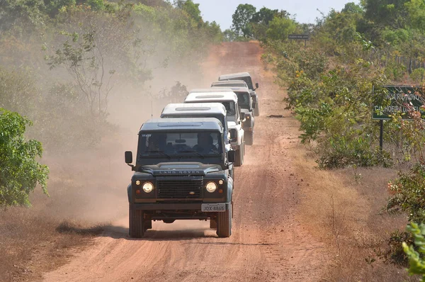 Jalapao Brasil Septiembre 2008 Convoy Vehículos Modelo Land Rover Defender — Foto de Stock