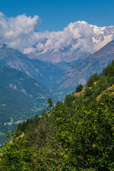 Plano Vertical Hermosas Montañas Bosques Italia — Foto de Stock