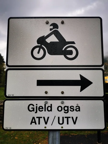 Close Shot Road Sign Biker Icon — Stock Photo, Image