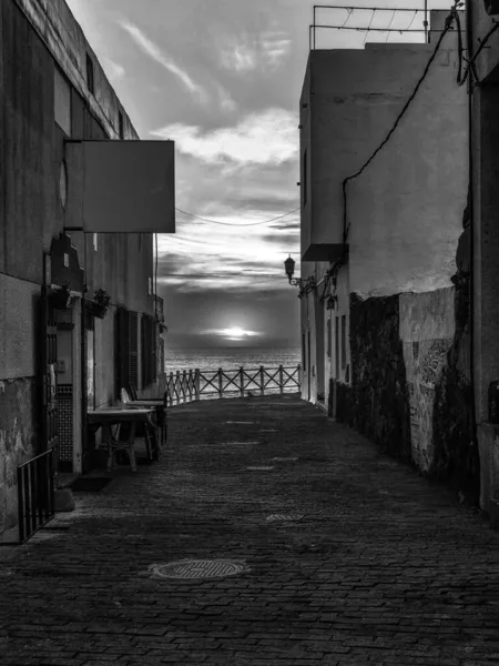 Vicolo Stretto Fuerteventura Nel Villaggio Cotillo Direttamente Sull Oceano Dopo — Foto Stock