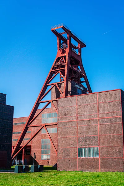 Plano Vertical Del Complejo Industrial Mina Carbón Zollverein Essen Alemania —  Fotos de Stock