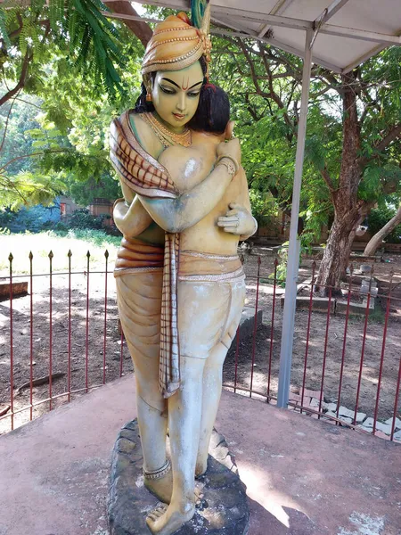 Porbandar India Ott 2021 Inestimabile Statua Raffigurante Riunione Lord Krishna — Foto Stock