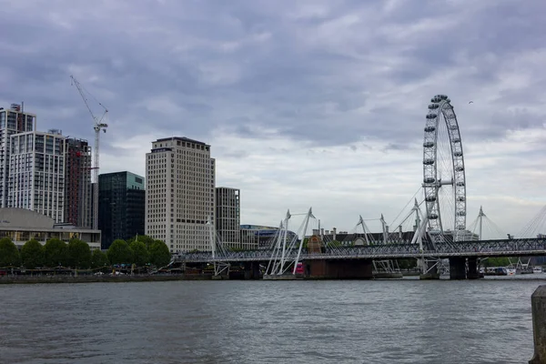 Londyńskie Oko Nad Tamizą Londyn Wielka Brytania — Zdjęcie stockowe
