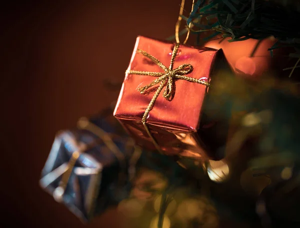 Крупним Планом Різдвяні Іграшки Дереві — стокове фото