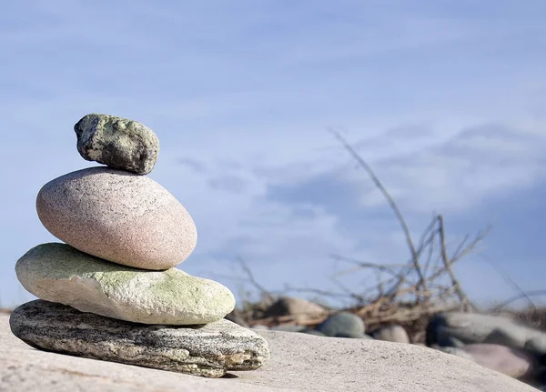 Una Pila Piedras Una Mañana Soleada — Foto de Stock