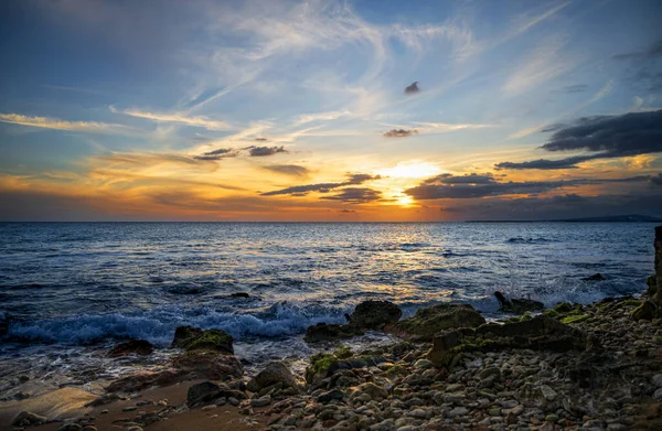 Krásný Obzor Moře Západě Slunce — Stock fotografie