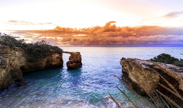 Uma Paisagem Maravilhosa Puente Piedra Cabo Rojo Porto Rico Pôr — Fotografia de Stock