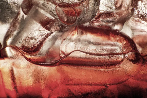 Detail Red Drink Ice Cubes —  Fotos de Stock