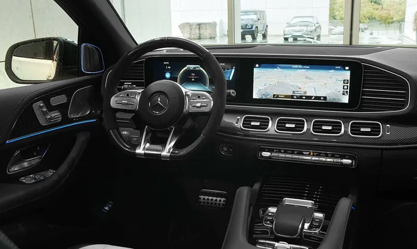 德国Stuttgart 2021年10月16日 一辆豪华奔驰Amg Gle 63S型轿车内饰特写镜头 — 图库照片