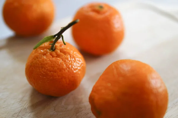 Closeup Tangerines White Background — Fotografia de Stock