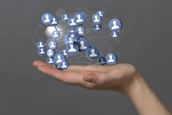 Eine Darstellung Einer Teamverbindung Und Eines Symbols Für Soziale Netzwerke — Stockfoto