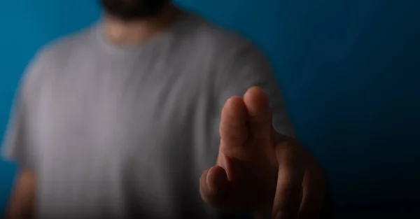 Human Pointing His Finger — Fotografia de Stock