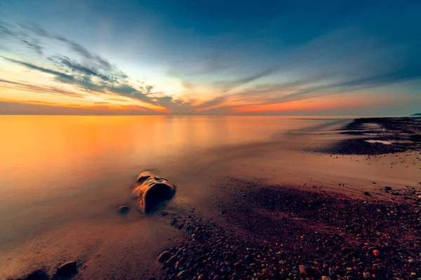 Beautiful Sunset View Coast Baltic Sea Lithuania — Stock Photo, Image