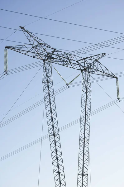 Високовольтна Вежа Розподілу Електроенергії — стокове фото