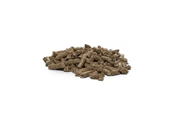 Pile Pellets Isolated White Background Bio Degradable — стоковое фото