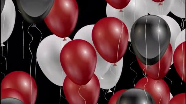Siyah Beyaz Balonların Görüntülenmesi — Stok video