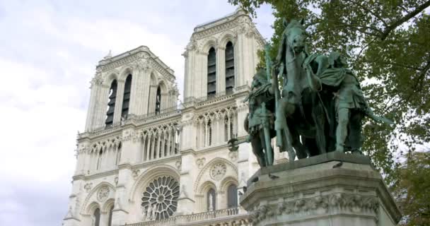 Paris Francia Septiembre 2018 Catedral Notre Dame Centro Ciudad — Vídeo de stock