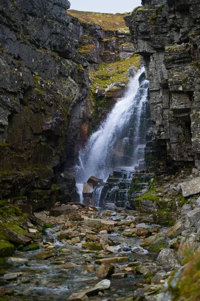 Vertical Shot Waterfall Rondane National Park Norway — стокове фото