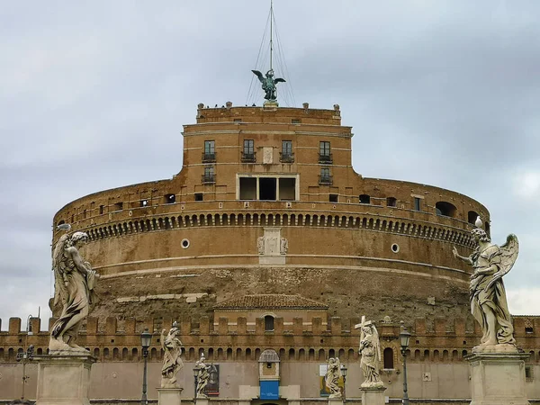 Rome Olaszország Dec 2018 Szent Angyal Kastély Hídról Róma Olaszország — Stock Fotó