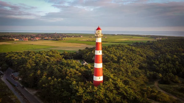 Aerial View Lighthouse Field — Foto de Stock