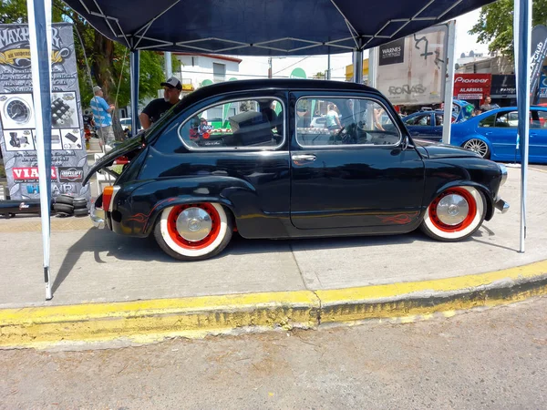 Buenos Aires Argentina Nov 2021 Zwarte Fiat 600 Sedan Tweedeurs — Stockfoto