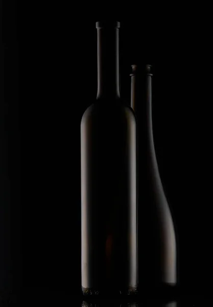 Vertical Shot Bottles Dark Background — 스톡 사진