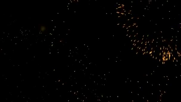 Feuerwerk Auf Schwarzem Hintergrund — Stockvideo