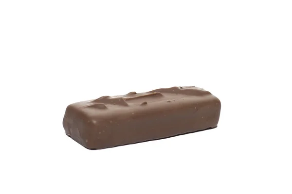 Sweet Chocolate Bar Milk Cream Caramel Fillings Isolated White Background — Stockfoto