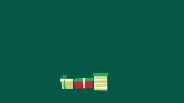 Kerstmis Achtergrond Met Geschenken Illustratie — Stockvideo