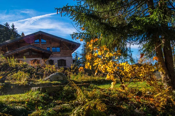 Eine Landschaft Der Französischen Alpen Herbst Argentiere Chamonix Haute Savoie — Stockfoto